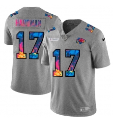 Kansas City Chiefs 17 Mecole Hardman Men Nike Multi Color 2020 NFL Crucial Catch NFL Jersey Greyheather