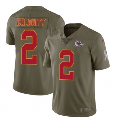 Nike Chiefs #2 Dustin Colquitt Olive Mens Stitched NFL Limited 2017 Salute to Service Jersey