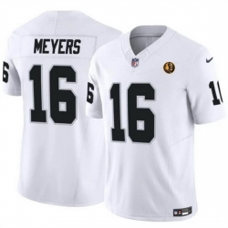 Men Las Vegas Raiders 16 Jakobi Meyers White 2023 F U S E With John Madden Patch Vapor Limited Stitched Football Jersey