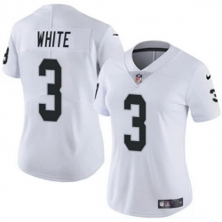 Women Las Vegas Raiders 3 Zamir White White Vapor Stitched Jersey