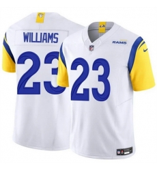 Men Los Angeles Rams 23 Kyren Williams White 2024 Vapor Untouchable Stitched Football Jersey