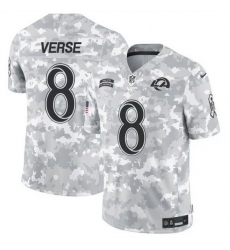 Men Los Angeles Rams 8 Jared Verse 2024 F U S E Arctic Camo Salute To Service Limited Stitched Football Jersey