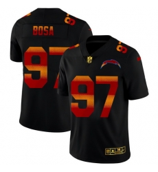 Los Angeles Chargers 97 Joey Bosa Men Black Nike Red Orange Stripe Vapor Limited NFL Jersey