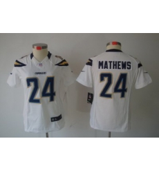 Nike Women San Diego Charger #24 Mathews White Color[Women Limited Jerseys]