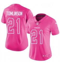 Womens Nike Los Angeles Chargers 21 LaDainian Tomlinson Limited Pink Rush Fashion NFL Jersey