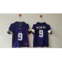 Women Minnesota Vikings 9 J J  McCarthy Purple F U S E Vapor Untouchable Limited Stitched Jersey