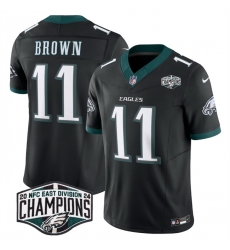 Men Philadelphia Eagles 11 A J  Brown Black 2024 New NFC East Champions F U S E  Vapor Untouchable Limited Stitched Football Jersey