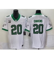 Men Philadelphia Eagles 20 Brian Dawkins White 2023 F U S E With C Patch Vapor Untouchable Stitched Football Jersey