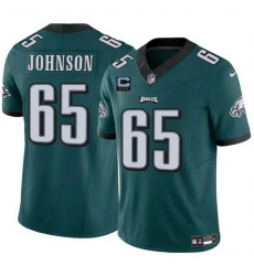 Men Philadelphia Eagles 65 Lane Johnson Green F U S E With 3 Star C Patch Vapor Untouchable Limited Stitched Football Jersey