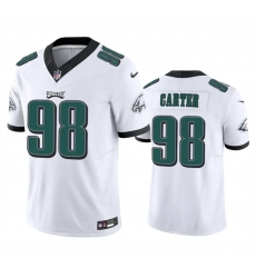 Men Philadelphia Eagles 98 Jalen Carter White 2023 F U S E  Vapor Untouchable Limited Stitched Football Jersey