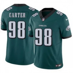 Men Philadelphia Eagles Jalen Carter #98 Green F U S E Stitched NFL Jersey