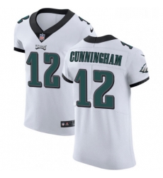 Mens Nike Philadelphia Eagles 12 Randall Cunningham White Vapor Untouchable Elite Player NFL Jersey