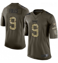 Mens Nike Philadelphia Eagles 9 Nick Foles Limited Green Salute to Service NFL Jersey