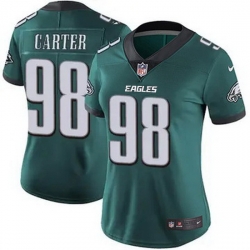 Women Philadelphia Eagles Jalen Carter #98 Green F U S E Stitched NFL Jersey