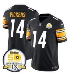 Men Pittsburgh Steelers 14 George Pickens Black 2024 F U S E 50th Anniversary Of Super Bowl IX Alternate Vapor Untouchable Limited Stitched Jersey