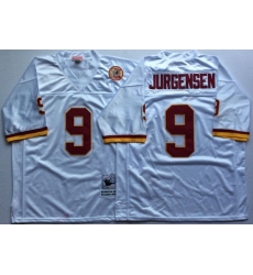 Men Redskins 9 Sonny Jurgensen White M&N Throwback Jersey