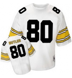 Mitchell And Ness Steelers 80 Jack Butler White Stitched NFL Jersey