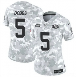 Women San Francisco 49ers 5 Joshua Dobbs 2024 F U S E Arctic Camo Salute To Service Limited Stitched Jersey