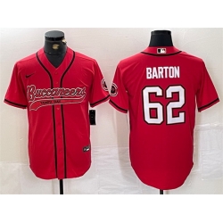 Men Tampa Bay Buccaneers 62 Graham Barton Red Cool Base Stitched Baseball Jersey