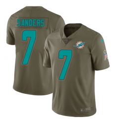 7 Limited Jason Sanders Olive Nike NFL Mens Jersey Miami Dolphins 2017 Salute to Service