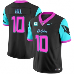 Men Miami Dolphins 10 Tyreek Hill Black F U S E  With 1 Star C Patch Miami Vice Vapor Limited Stitched Football Jersey