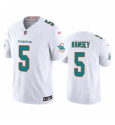 Men Miami Dolphins 5 Jalen Ramsey White 2023 F U S E Vapor Limited Stitched Football Jersey