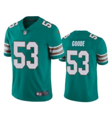 Men Miami Dolphins 53 Cameron Goode Aqua Color Rush Limited Stitched Football Jersey