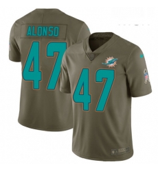 Mens Nike Miami Dolphins 47 Kiko Alonso Limited Olive 2017 Salute to Service NFL Jersey