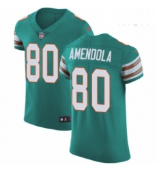 Mens Nike Miami Dolphins 80 Danny Amendola Aqua Green Alternate Vapor Untouchable Elite Player NFL Jersey