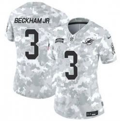 Women Miami Dolphins 3 Odell Beckham Jr  2024 F U S E Arctic Camo Salute To Service Limited Stitched Football Jersey