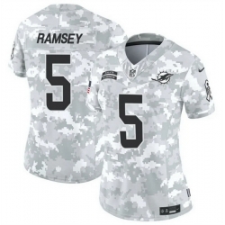 Women Miami Dolphins 5 Jalen Ramsey 2024 F U S E Arctic Camo Salute To Service Limited Stitched Football Jersey