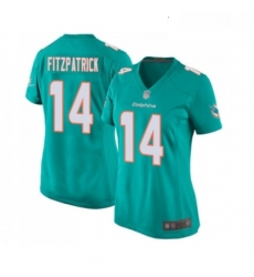 Womens Miami Dolphins 14 Ryan Fitzpatrick Game Aqua Green Team Color Football Jersey