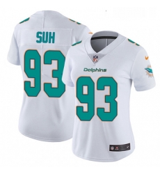 Womens Nike Miami Dolphins 93 Ndamukong Suh Elite White NFL Jersey