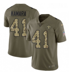 Youth Nike New Orleans Saints 41 Alvin Kamara Limited OliveCamo 2017 Salute to Service NFL Jersey