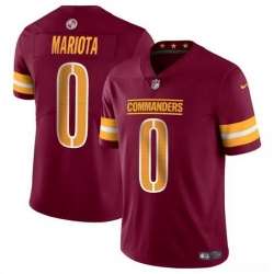 Men Washington Commanders 0 Marcus Mariota Burgundy Vapor Limited Stitched Football Jersey