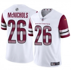 Men Washington Commanders 26 Jeremy McNichols White 2024 Vapor Limited Stitched Football Jersey