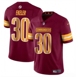 Men Washington Commanders 30 Austin Ekeler Burgundy Vapor Limited Stitched Football Jersey