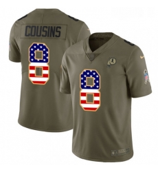 Mens Nike Washington Redskins 8 Kirk Cousins Limited OliveUSA Flag 2017 Salute to Service NFL Jersey