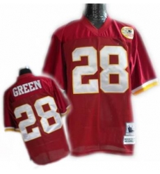 MitchellandNess Washington Redskins 28 GREEN Authentic Throwback Jersey red