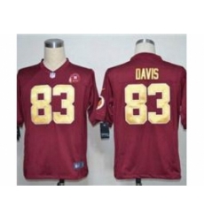 Nike Washington Redskins 83 Fred Davis Red Game Gold Number 80TH Patch NFL Jersey