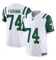 Men New York Jets 74 Olu Fashanu White 2024 Classic Alternate Vapor F U S E  Limited Stitched Football Jersey