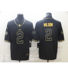 Men's New York Jets #2 Zach Wilson Nike Black Gold Draft First Round Pick Leopard Jersey