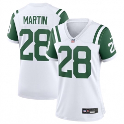 Women New York Jets 28 Curtis Martin White Classic Alternate Stitched Jersey