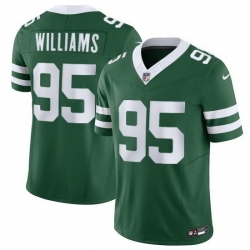 Youth New York Jets 95 Garrett Wilson Green 2024 F U S E Vapor Limited Stitched Jersey