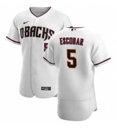 Men Arizona Diamondbacks 5 Eduardo Escobar Men Nike White Crimson Flex Base Home Team MLB Jersey