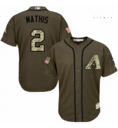 Mens Majestic Arizona Diamondbacks 2 Jeff Mathis Authentic Green Salute to Service MLB Jersey 