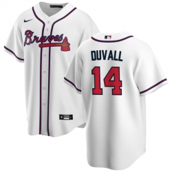 Men Atlanta Braves 14 Adam Duvall White Cool Base Stitched Baseball Jersey