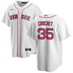 Men Boston Red Sox 35 Garrett Crochet White 2024 Cool Base Stitched Baseball Jersey