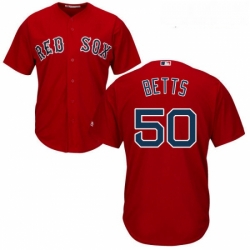 Youth Majestic Boston Red Sox 50 Mookie Betts Authentic Red Alternate Home Cool Base MLB Jersey