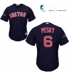 Youth Majestic Boston Red Sox 6 Johnny Pesky Authentic Navy Blue Alternate Road Cool Base 2018 World Series Champions MLB Jersey